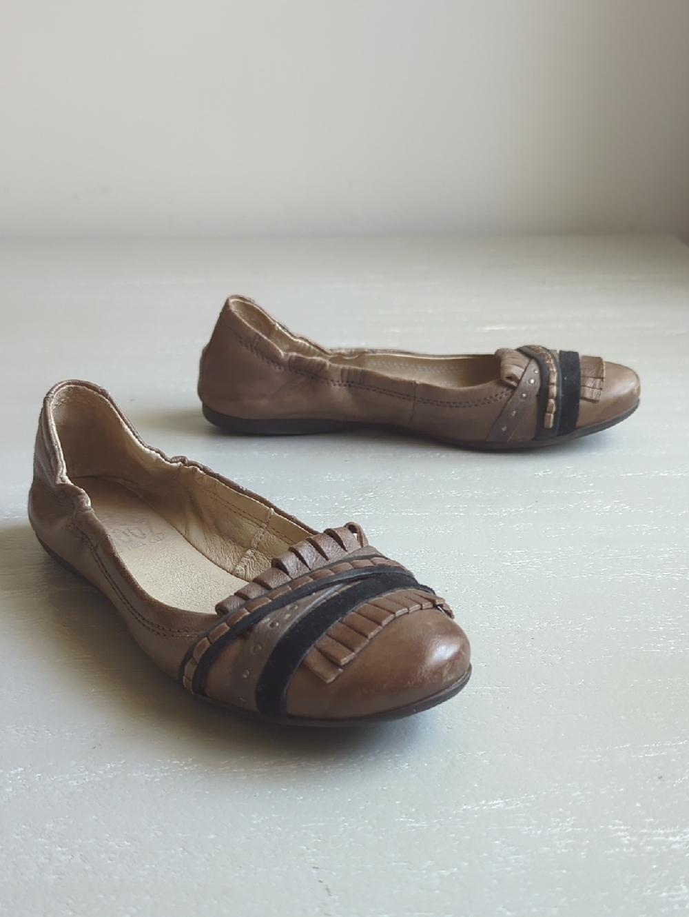Miz Mooz Clio Ballet Flats Brown Leather size 7